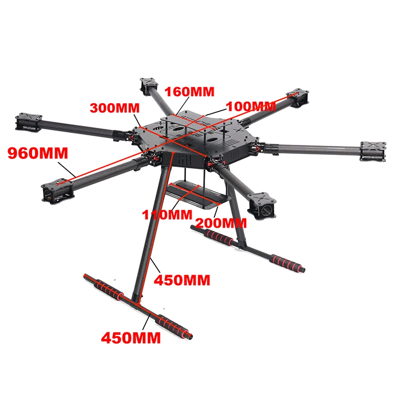 إطار سداسي الدوار من ألياف الك - مراجعة Drone Kit Heavy Lift وسعره
